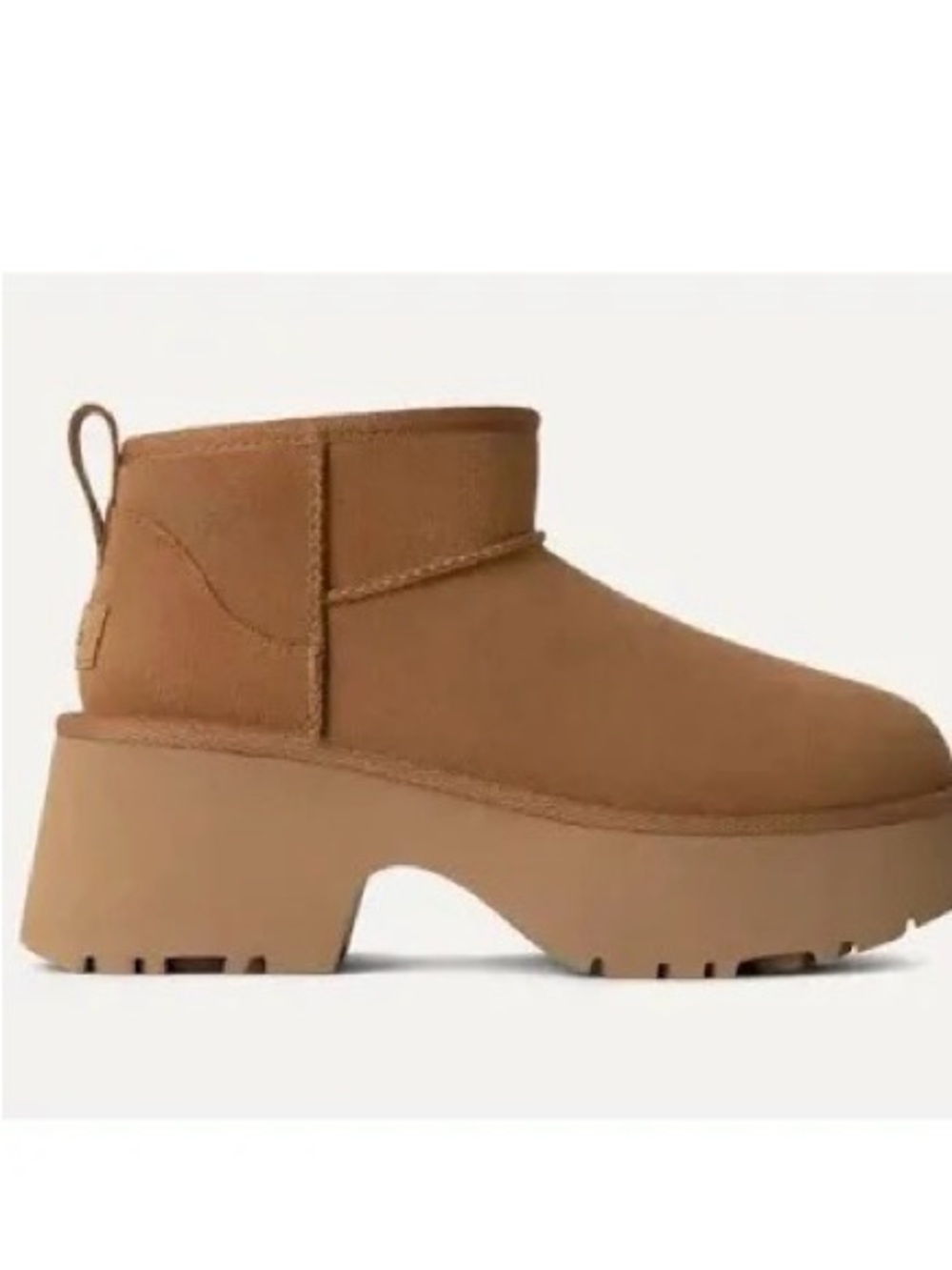 UGG Tan Chunky Platform Ankle Bootie